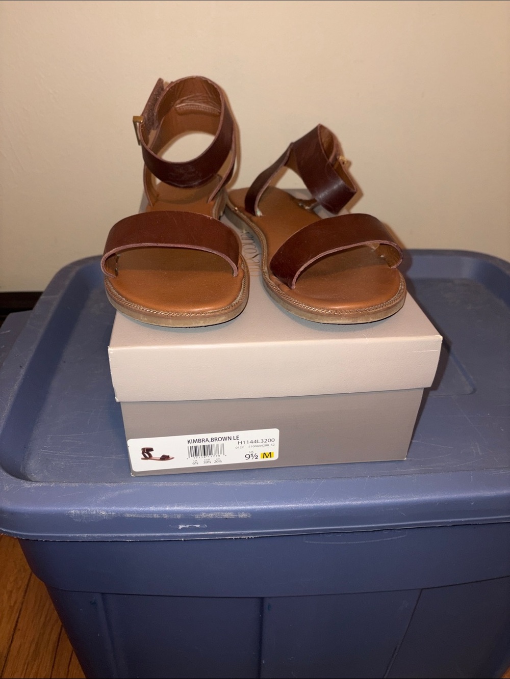 Franco Sarto Brown Leather-Kimbra Sandals